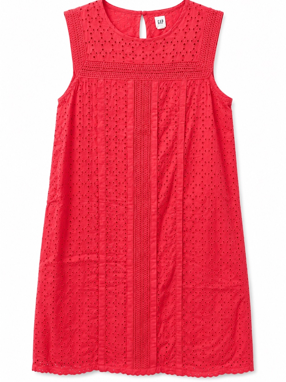 GAP Coral Eyelet Sleeveless Cotton Dress Size Small